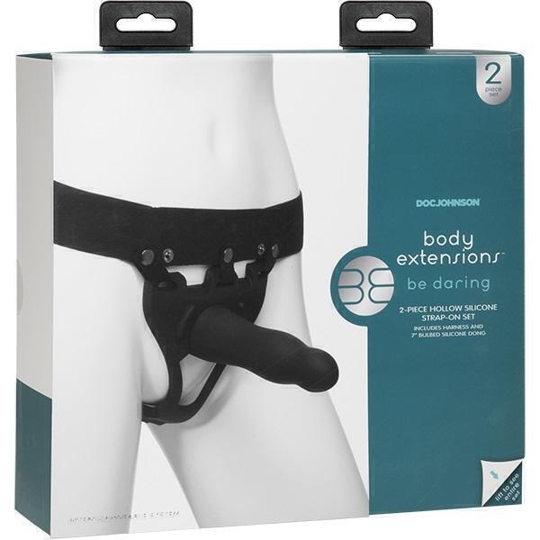 Страпон полый Doc Johnson Body Extensions™ BE Daring, черный