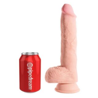 Фаллоимитатор Pipedream на присоске с мошонкой King Cock Plus Triple Density, 28 см, телесный