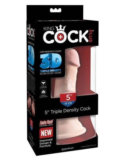 Фаллоимитатор Pipedream на присоске King Cock Plus Triple Density, 15,2 см, телесный от IntimShop