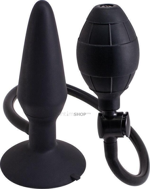 фото Анальная пробка с расширением Inflatable Butt Plug M, черный