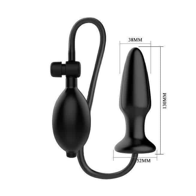 Анальная пробка с эффектом увеличения Baile Mr. Play Inflatable Anal Plug, черная от IntimShop