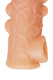 Насадка Kokos Cock Sleeve S с подхватом мошонки и крупными пупырышками, телесная