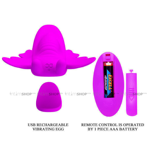 Вибровкладка в трусики с пультом ДУ Baile Aileen, фиолетовый от IntimShop
