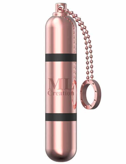 Мини-вибратор на цепочке ML Creation Glittering Bullet, золотисто-чёрный