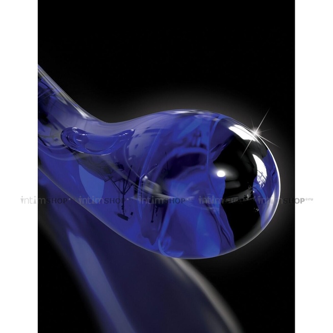 Стеклянный фаллоимитатор Pipedream с силиконовой присоской, синий от IntimShop