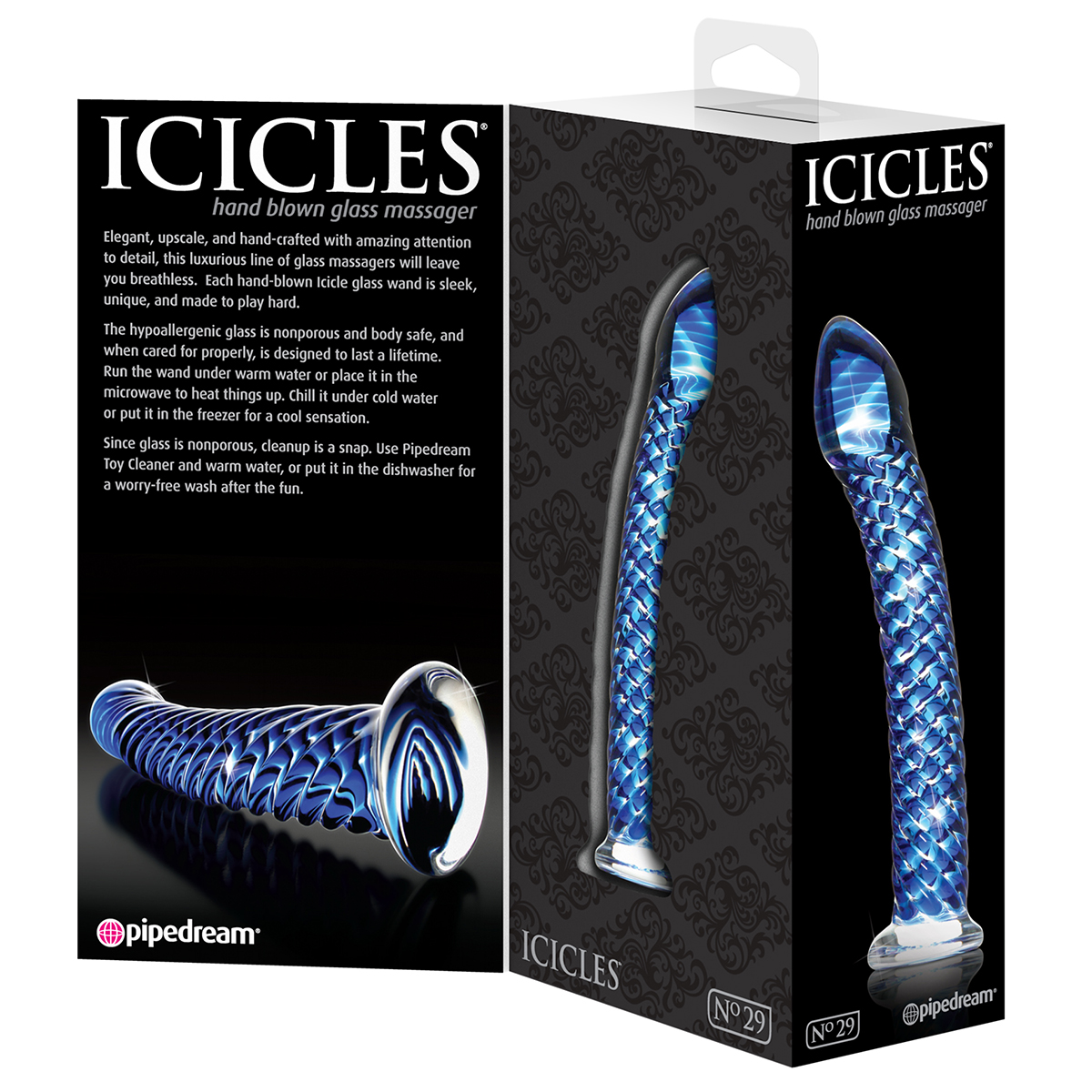 Стимулятор Pipedream Icicles витой 17.8 см, синий