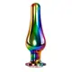 Набор анальных пробок Evolved Rainbow Metal с разноцветным кристаллом, разноцветные