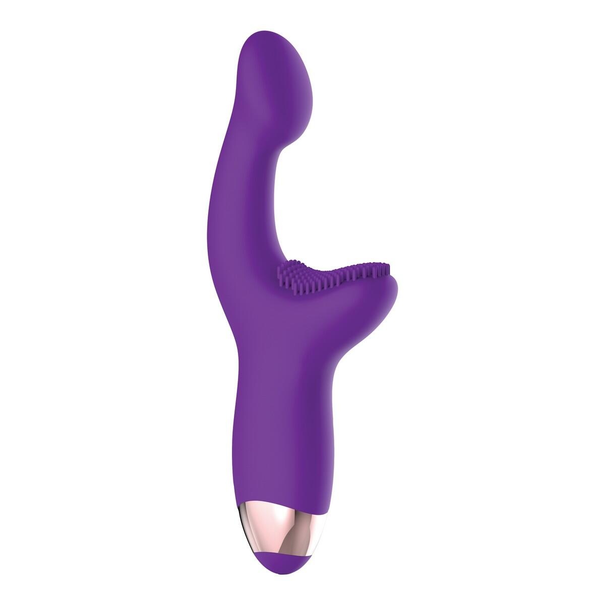 Вибратор-кролик с клиторальной щеточкой Evolved G-Spot Pleaser, фиолетовый