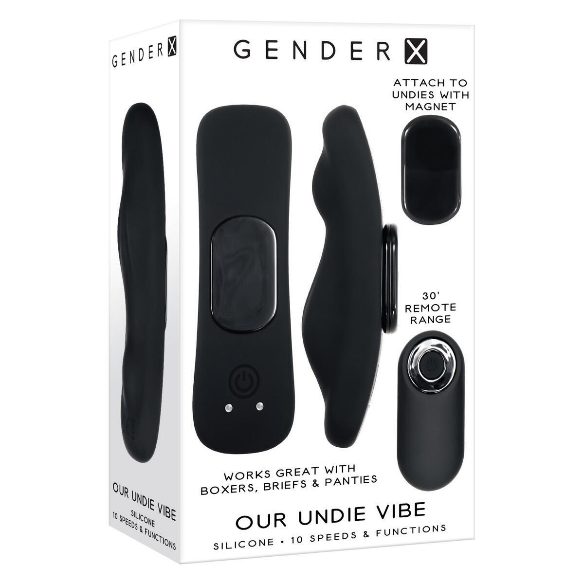 Вибровкладка в трусики Evolved Gender X Our Undie Vibe с пультом ДУ, чёрная