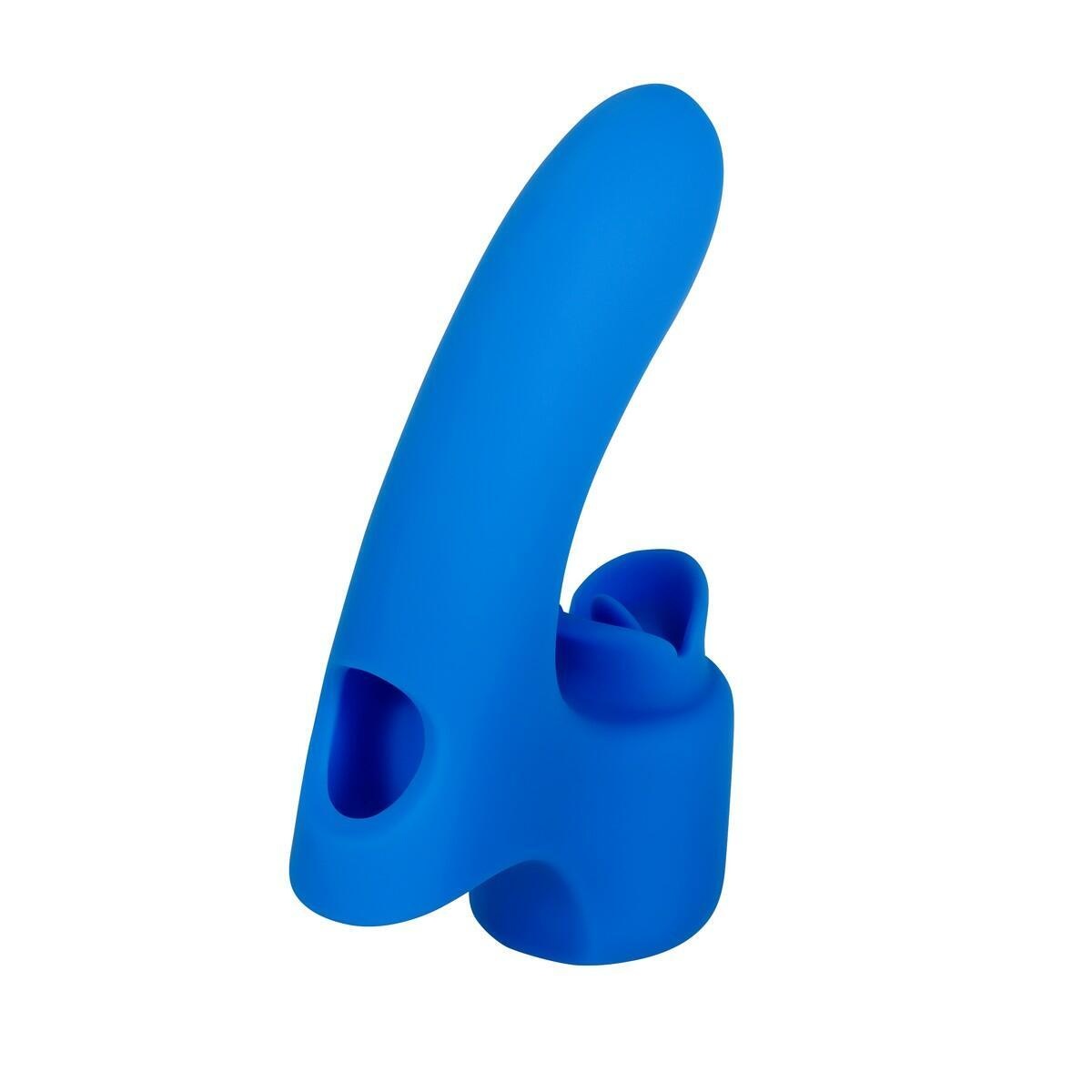 Вибронасадка на палец с имитацией движений языком Evolved Gender-X Flick It, синий