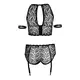 Комплект кружевной с фиксацией Orion Cottelli Bondage черный, 95F/2XL