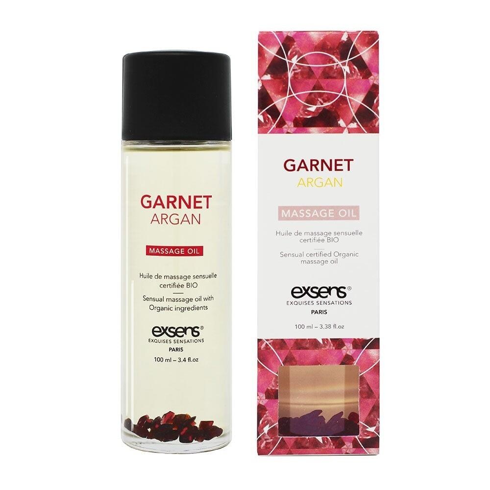 Массажное масло Exsens Massage Oil Garnet Argana с кристаллами граната, 100 мл