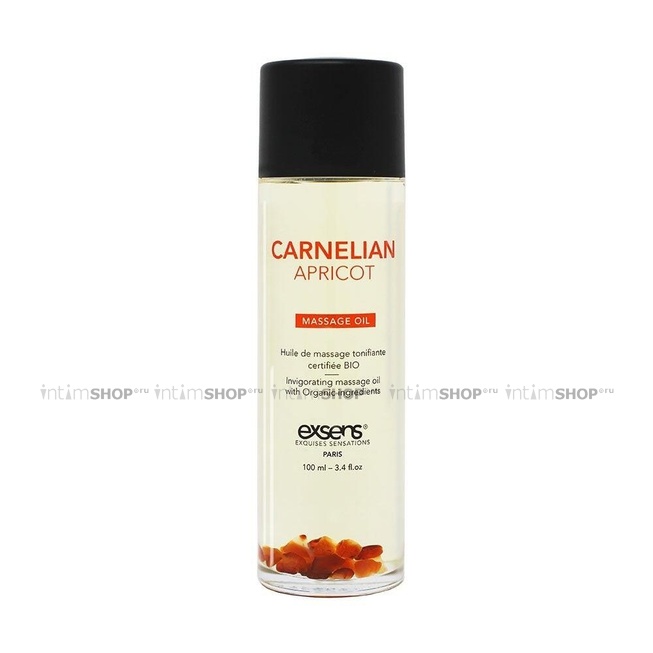 фото Массажное масло Exsens Massage Oil Carnelian Apricot с кусочками сердолика, 100 мл