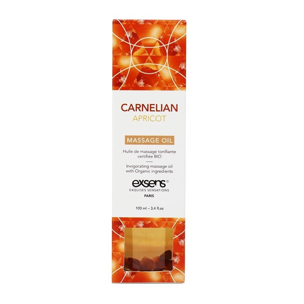 Массажное масло Exsens Massage Oil Carnelian Apricot с кусочками сердолика, 100 мл
