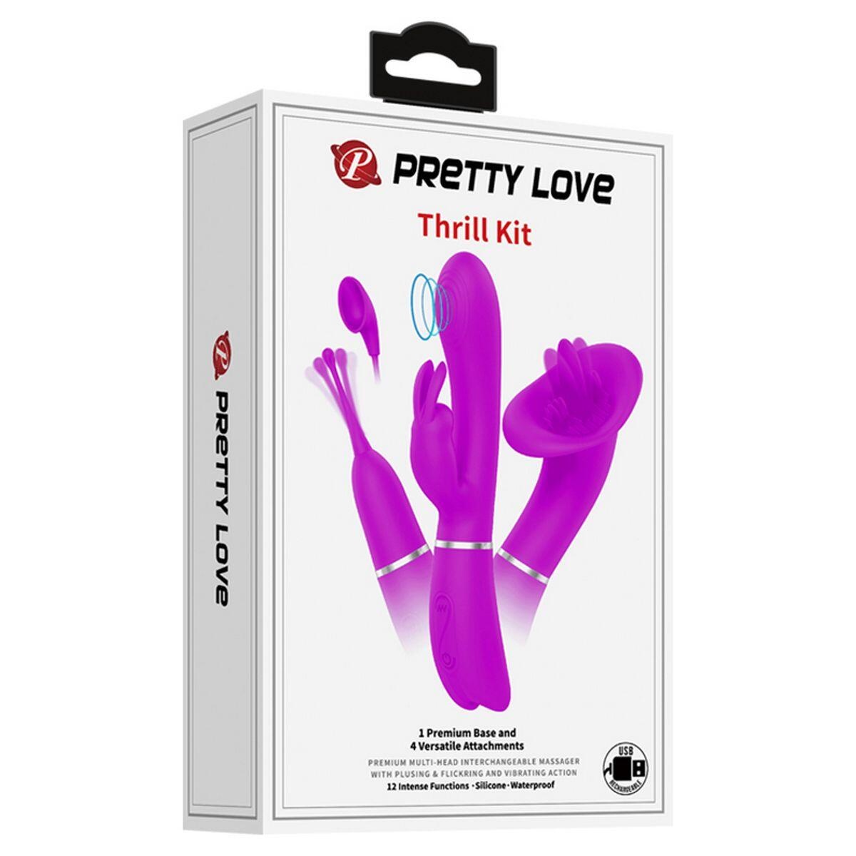 Набор Pretty Love Thrill Kit со сменными насадками, фиолетовый