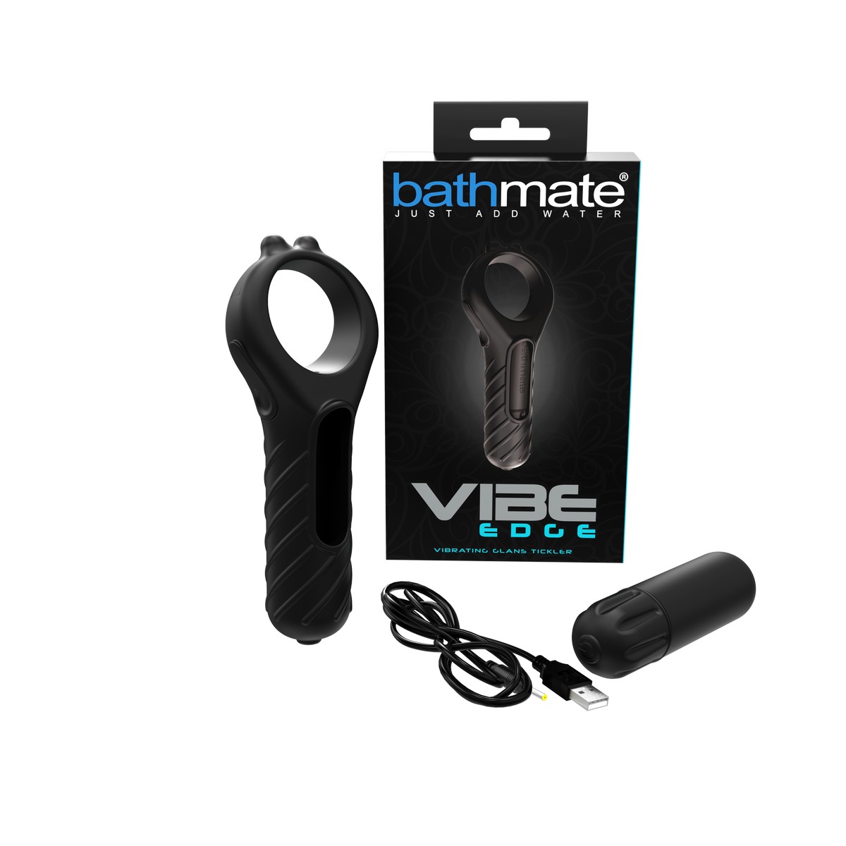 Вибростимулятор для головки члена Bathmate EdgeVibe, черный