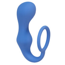 Анальная пробка с эрекционным кольцом Lola Toys Double Pleasure Anal Plug, синяя