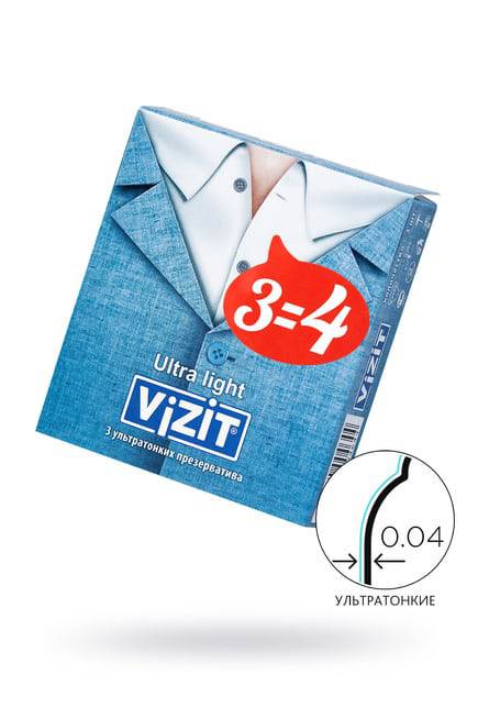 Презервативы Vizit Ultra light, ультратонкие, 3 шт