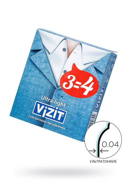 

Презервативы Vizit Ultra light, ультратонкие, 3 шт