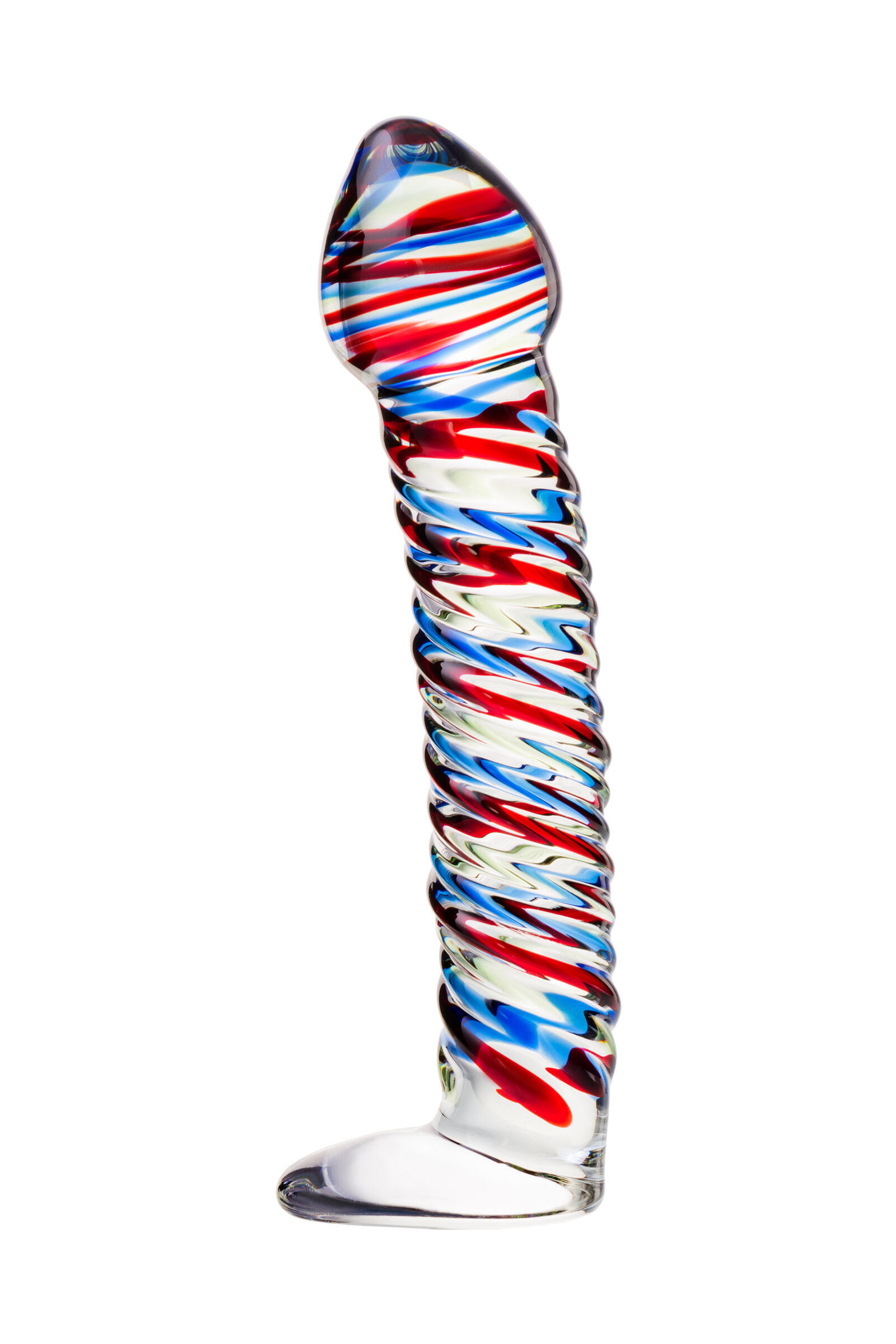 Фаллоимитатор Sexus Glass спиралевидный, разноцветный, 16,5 см