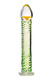 Стимулятор Sexus Glass с декоративным цветком и стимулирующими точками, зеленый 16,5 см