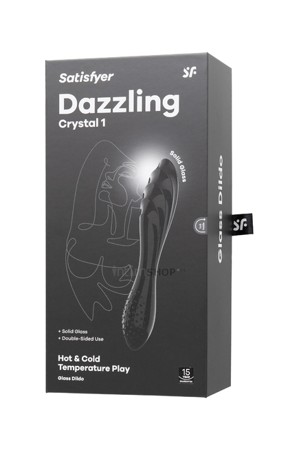 Двусторонний фаллоимитатор Satisfyer Dazzling Crystal 1 18.5 см, черный - фото 2