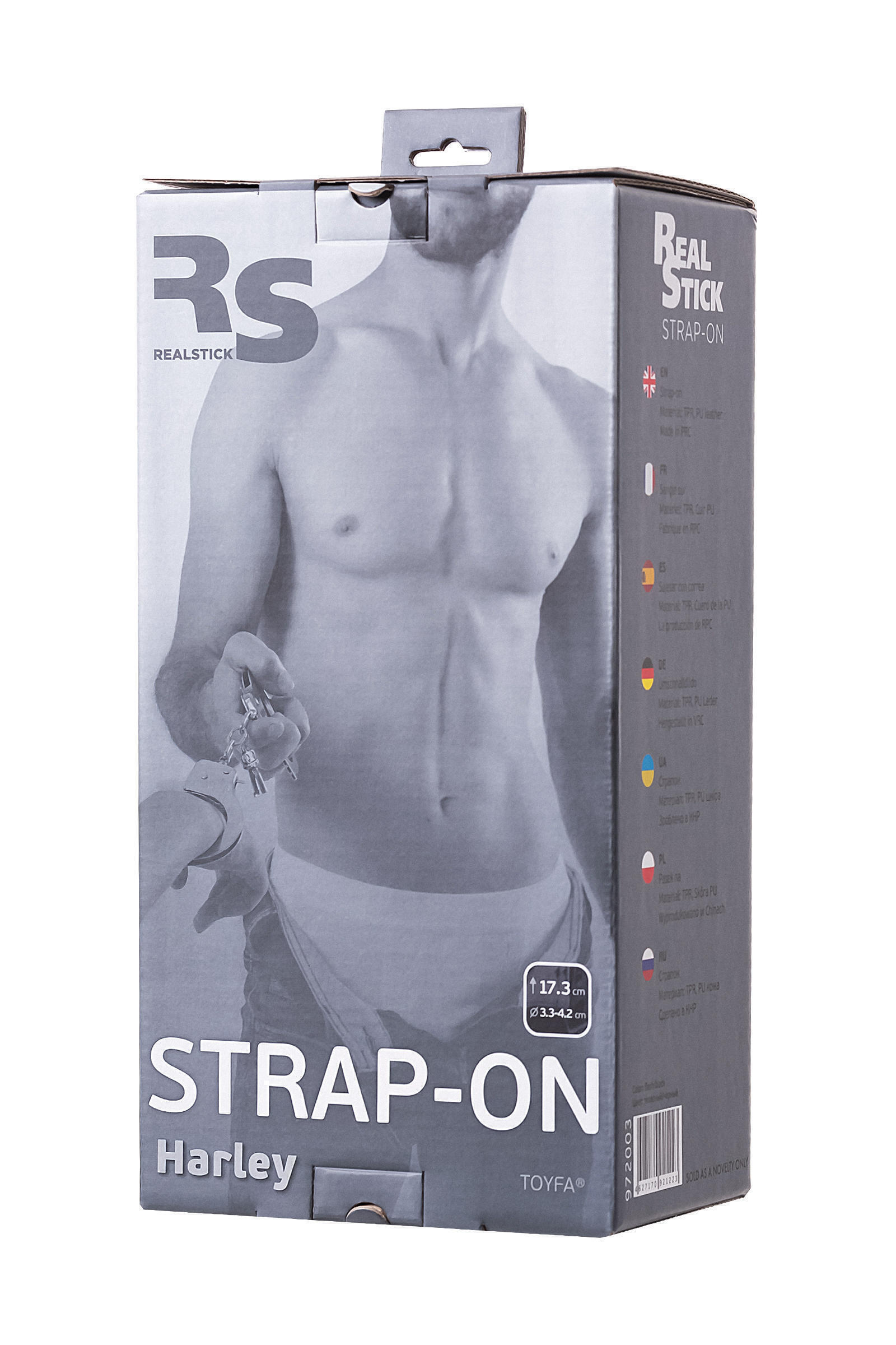 Страпон на креплении Toyfа RealStick Strap-On Harley, TPR, телесный, 17,3 см