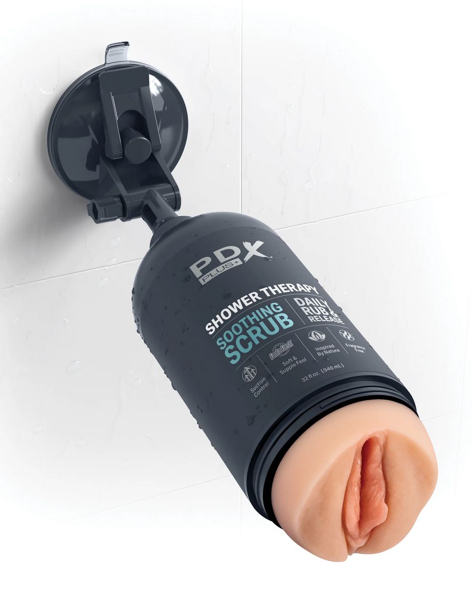 Мастурбатор PipeDream X Plus Shower Therapy Soothing Scrub, черный
