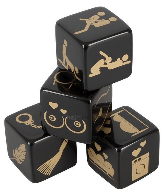 Кубики для любовных игр Dice Set Pack 4 кубика черный