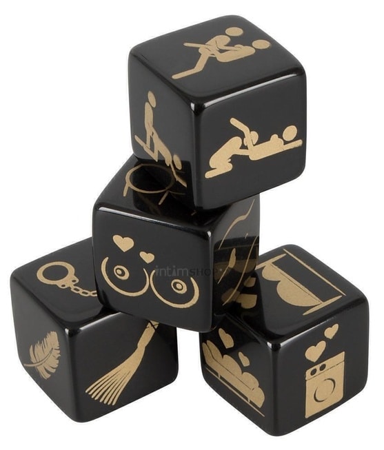 Кубики для любовных игр Dice Set Pack, 4 кубика, черный от IntimShop