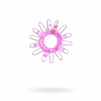 Эрекционное кольцо Toyfa с шипами, розовое