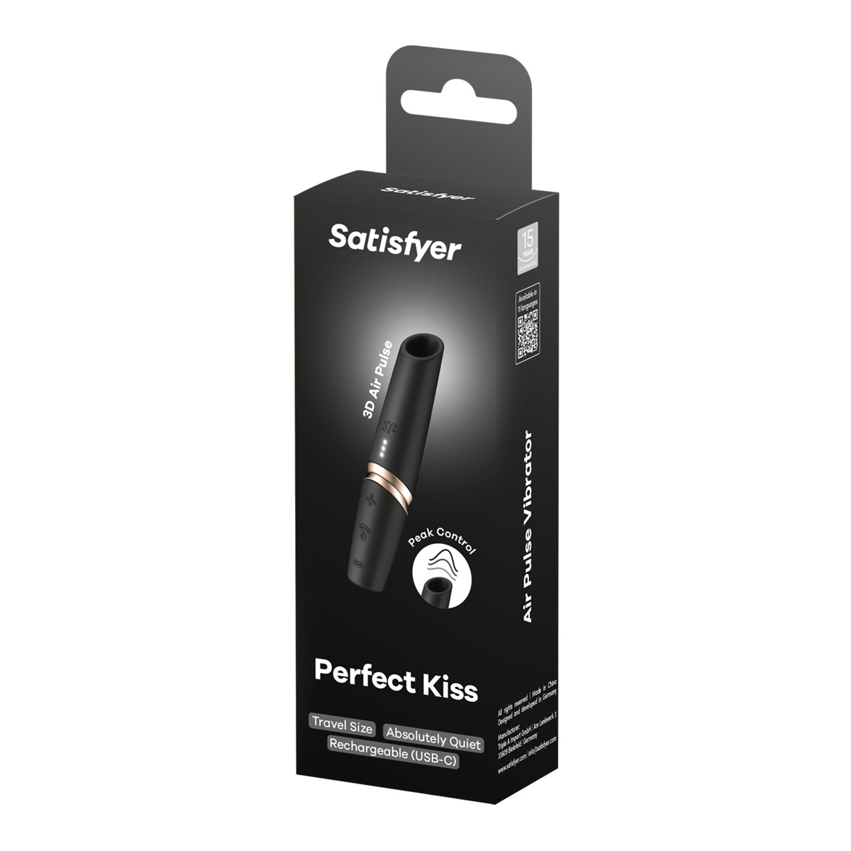 Вакуумный стимулятор клитора Satisfyer Perfect Kiss, чёрный