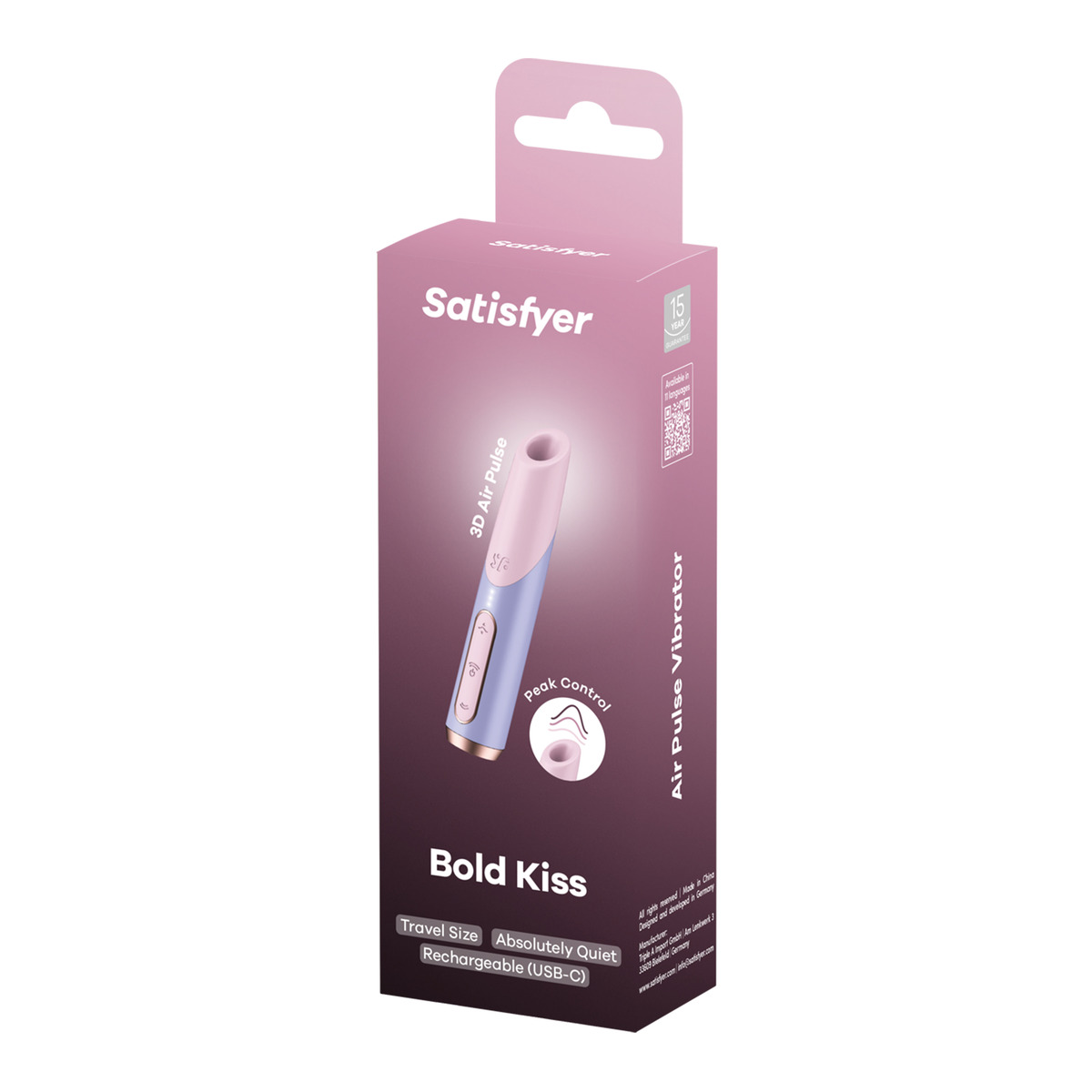 Вакуумный стимулятор клитора Satisfyer Bold Kiss, розово-фиолетовый