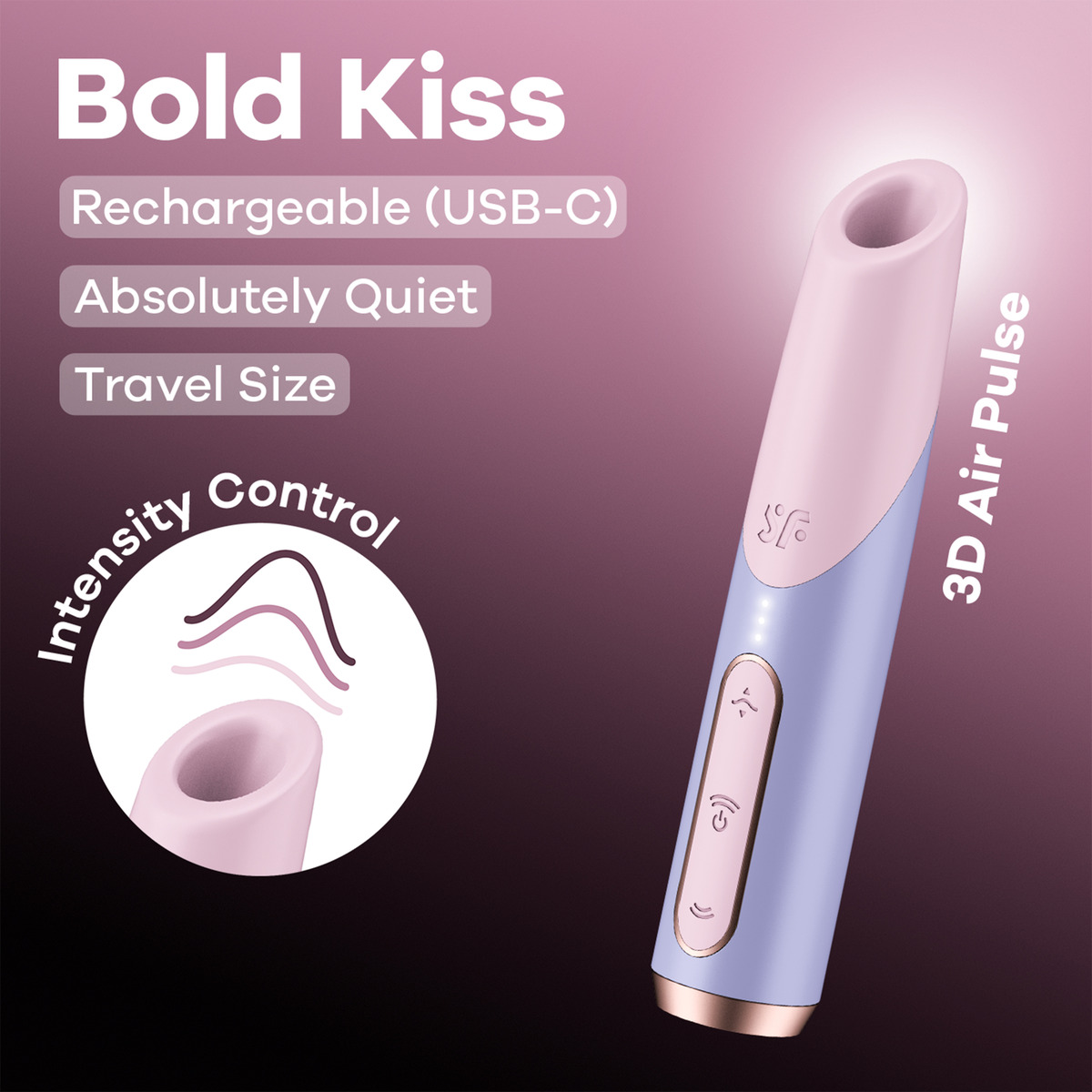 Вакуумный стимулятор клитора Satisfyer Bold Kiss, розово-фиолетовый
