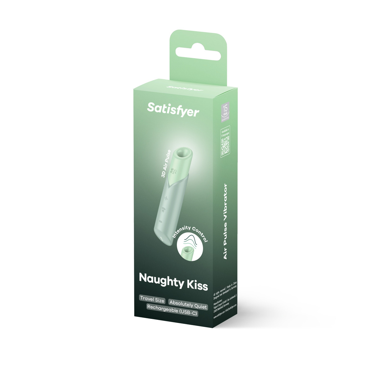 Вакуумный стимулятор клитора Satisfyer Naughty Kiss, зелёный