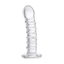 Стимулятор Sexus Glass со спиралью, бесцветный, 16 см