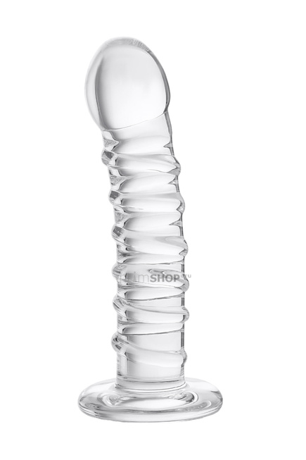 фото Фаллоимитатор Sexus Glass со спиралью, бесцветный, 16 см