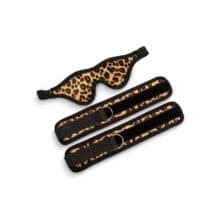 Набор маска с наручниками Пикантные штучки, леопардовый