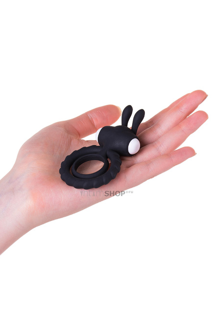 Эрекционное кольцо на пенис Jos Bab Bunny, силикон, чёрный, 9 см - фото 2