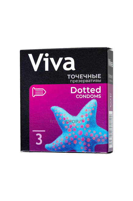 Презервативы Viva Точечные, 3 шт от IntimShop