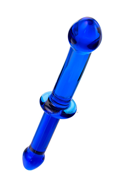 Фаллоимитатор двухсторонний Sexus Glass анально-вагинальный, синий, 25 см - фото 3