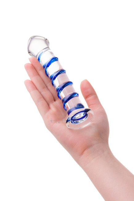 Фаллоимитатор Sexus Glass с синей спиралью, бесцветный, 17 см - фото 2