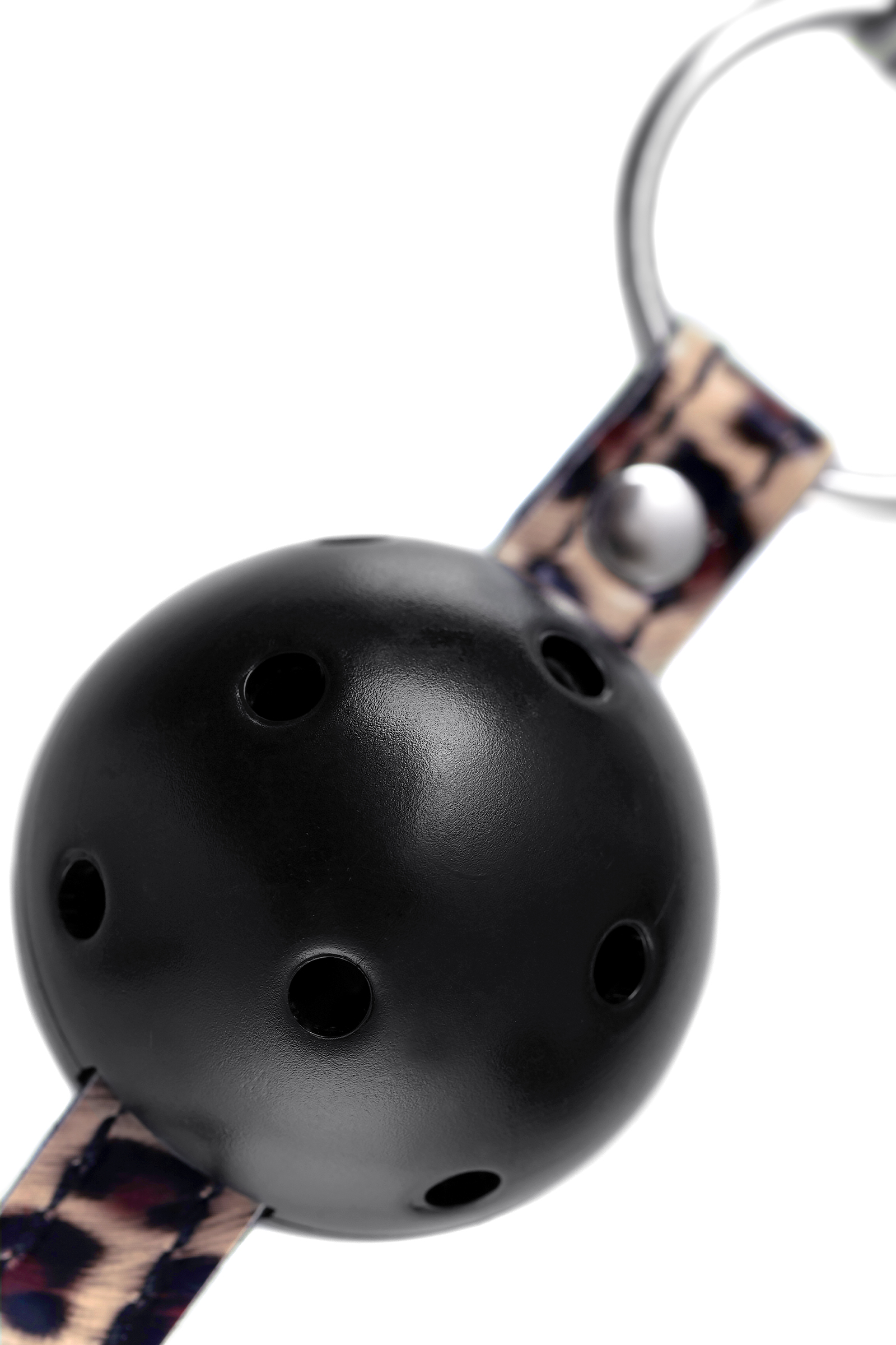 Кляп-шар с отверстиями для дыхания Anonymo by Toyfа и принтом, леопардовый