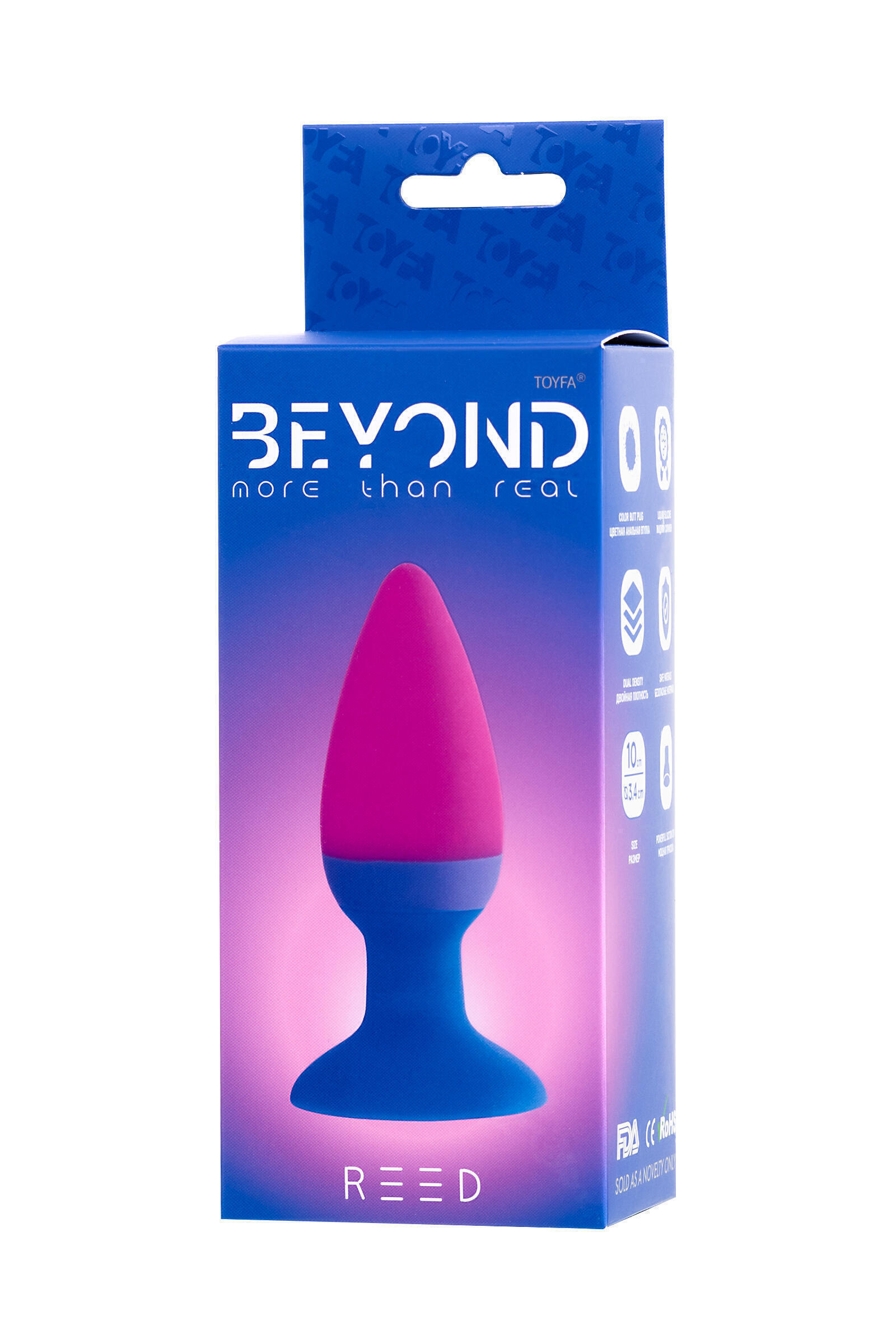 Анальная пробка Toyfa Beyond Reed, синий с розовым