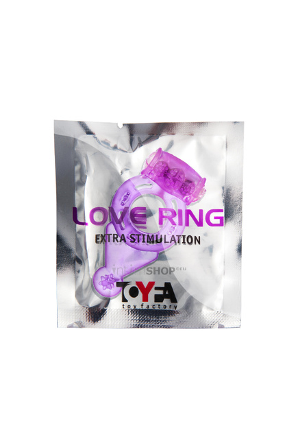 Эрекционное кольцо Toyfa с вибропулей и язычком, фиолетовое - фото 2