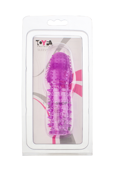 Насадка на член с усиками и шипами Toyfa, фиолетовая - фото 2