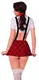Костюм школьницы SoftLine Collection Kiki (топ и юбка), красно-белый, M/L