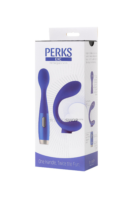 Вибратор Le Stelle Perks Series EX-C с насадками для клиторальной стимуляции, синий - фото 9