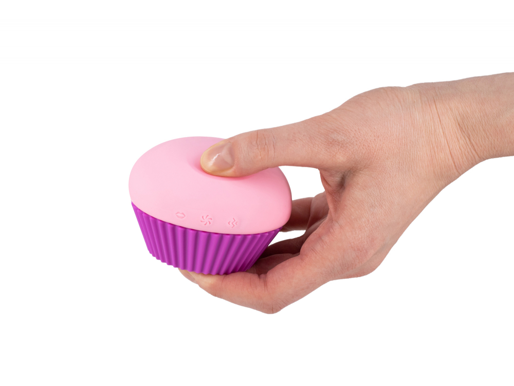 Вакуумный стимулятор клитора с вибрацией Lola Games Magic Cupcake, розовый