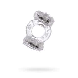 Эрекционное кольцо Toyfa с двойной вибрацией, прозрачное